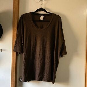 cut loose Dark Brown Short Sleeve Scoop Neck Tee